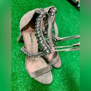 STUNNING Tie Up Suede Embellished Heels from ZapShop in Madrid, Spain 🇪🇸